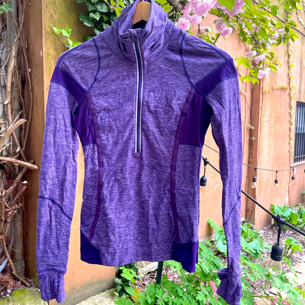 lululemon athletica Run Inspire Half Zip Heathered Purple Sz 4 rare color